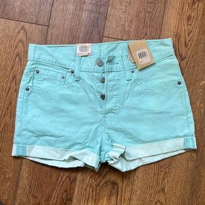 Teal Levi’s 501 shorts